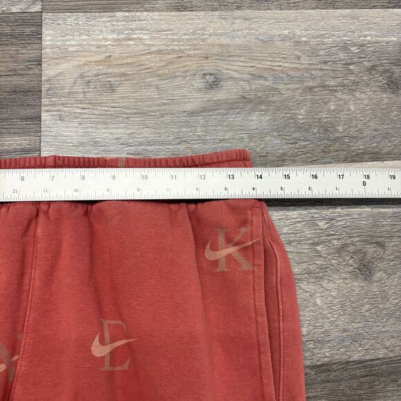 Nike Sportswear Club Fleece Rust Pink Mens M AOP Swoosh Tapered Jogger Sweatpant - Picture 8 of 14